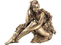 Carlo Milano Sitzende Frauen-Statuette, Kunstharz-Guss in Bronzeoptik; Bioethanol-Stand-Kamine Bioethanol-Stand-Kamine Bioethanol-Stand-Kamine Bioethanol-Stand-Kamine 