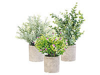 Carlo Milano 3er-Set künstliche Deko-Pflanzen mit Töpfen, je 21, 23 und 26 cm hoch